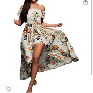 High-Low Off the Shoulder Romper